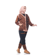 Load image into Gallery viewer, Kawung Brown Cardi Outer

