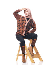 Load image into Gallery viewer, Kawung Brown Cardi Outer
